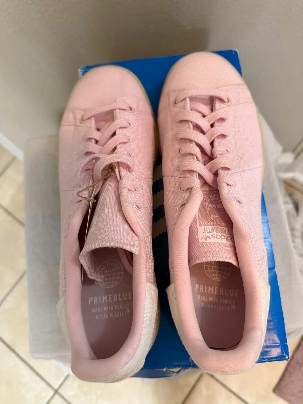 Adidas Stan Smith W Primeblue Pink Sneakers Womens Size 10